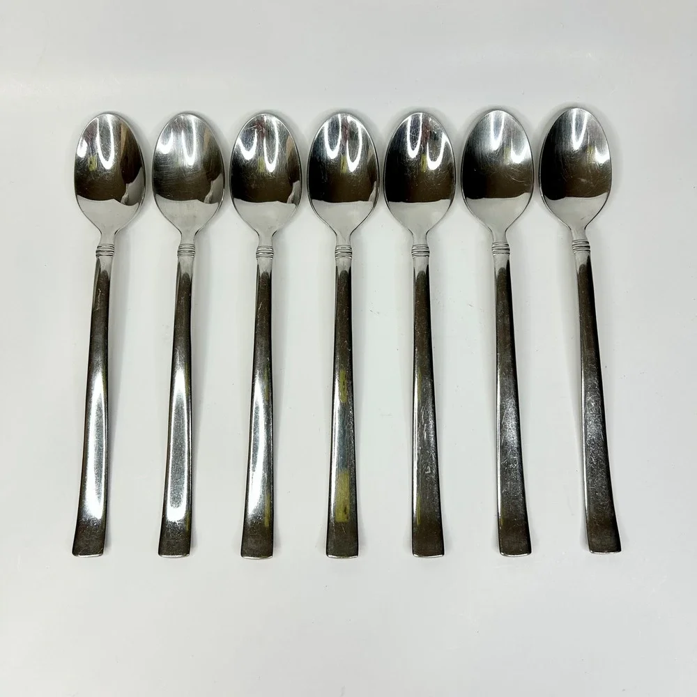 Reed & Barton REGENT (Stainless) 18/10 Iced Tea Spoons Heritage Mint LOT of 7
